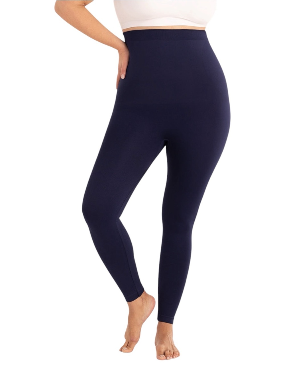 Empetua by Shapermint High Waisted Tummy Control Leggings Womens 2XL Navy Blue